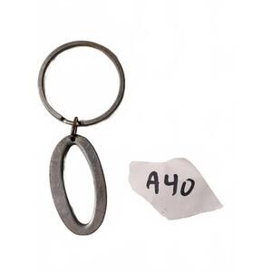 Number Zero Keychain | GANZ - Silver - Vintage  - 2.5" Keychain - 2" Loop